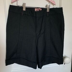 Juicy Couture Black Wool Lined Shorts Tailored Style